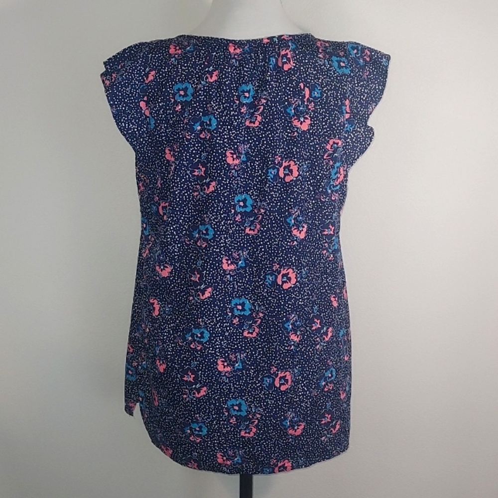 Motherhood Maternity Blue Pink Floral Print Blouse Shirt Size Small - Picture 3 of 8